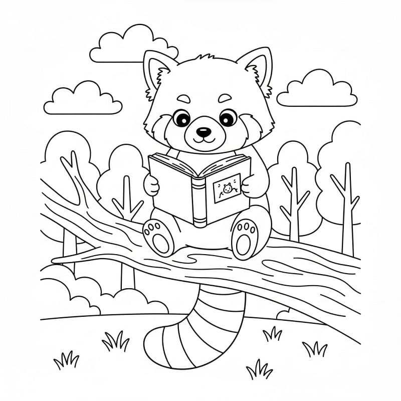 Panda Rosso Tenerissimo da colorare