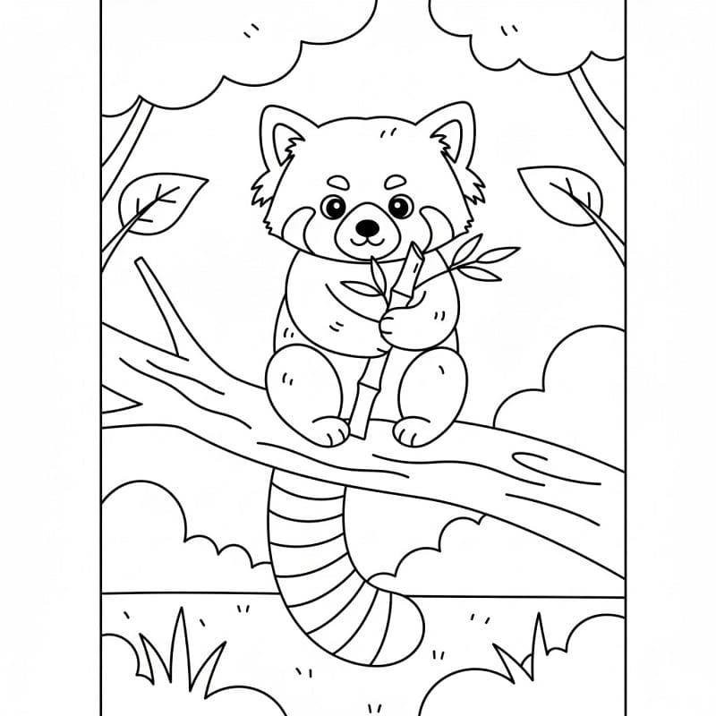 Panda Rosso da Stampare da colorare