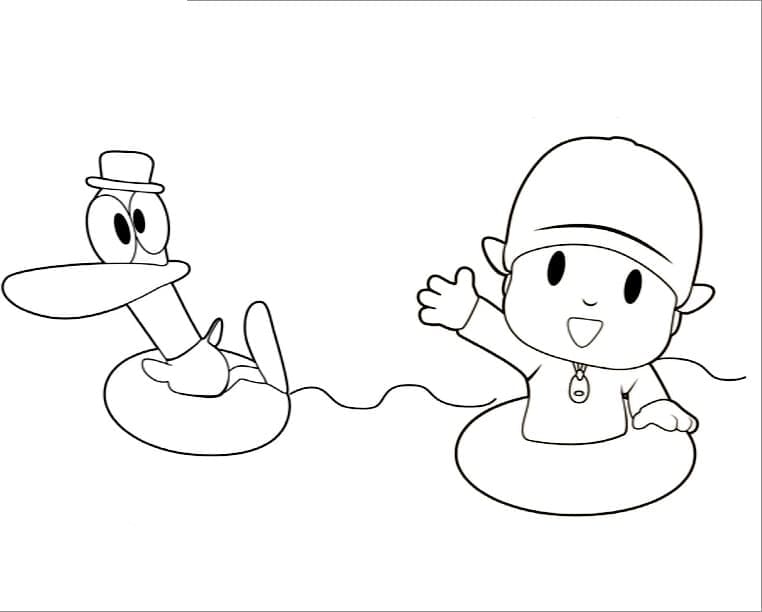 Pato e Pocoyo da colorare
