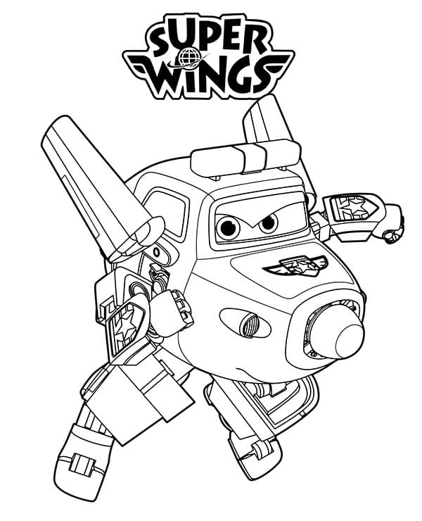Paul dalla serie Super Wings da colorare