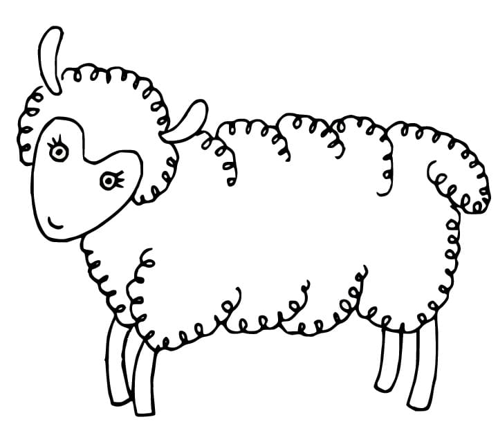 Pecora Stampabile per Piccoli da colorare