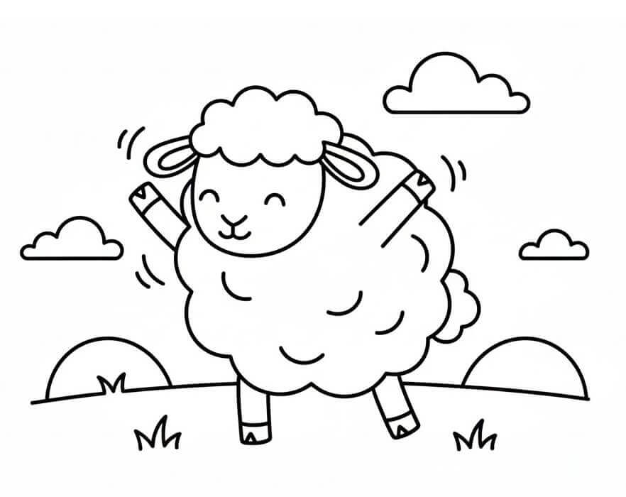 Pecora che Balla da colorare