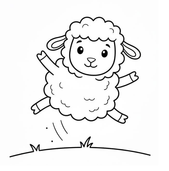 Pecora che Salta da colorare