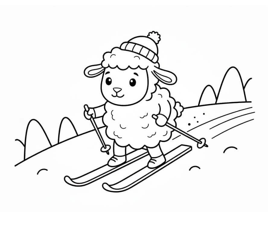 Pecora che Scia da colorare