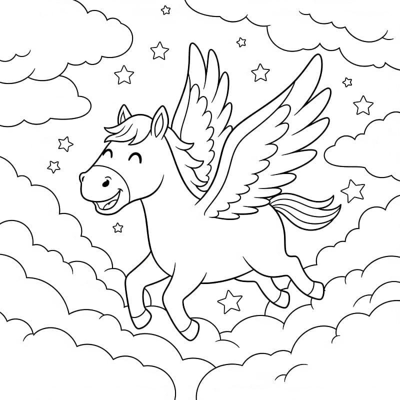 Pegaso Elegante da colorare