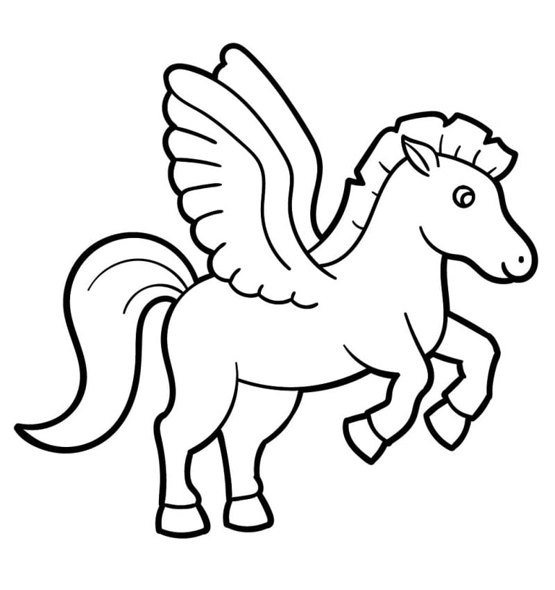 Pegaso Facile da colorare