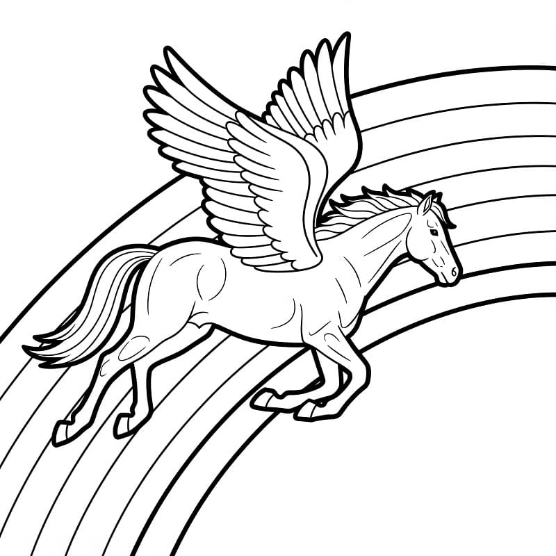 Pegaso Gratis Stampabile da colorare