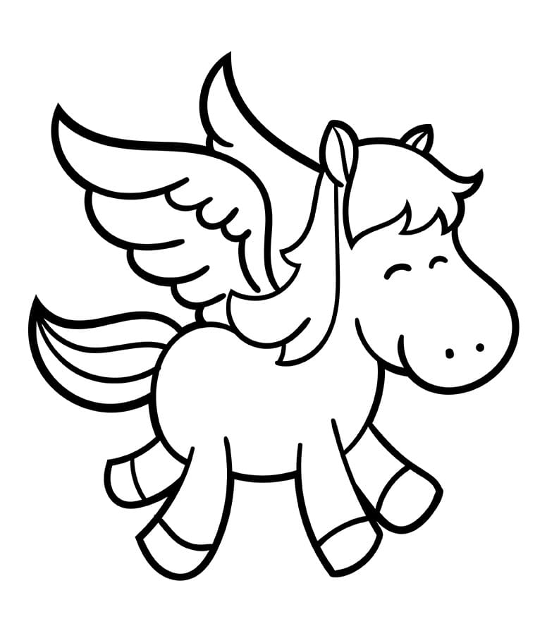 Pegaso Gratis per Bambini da colorare