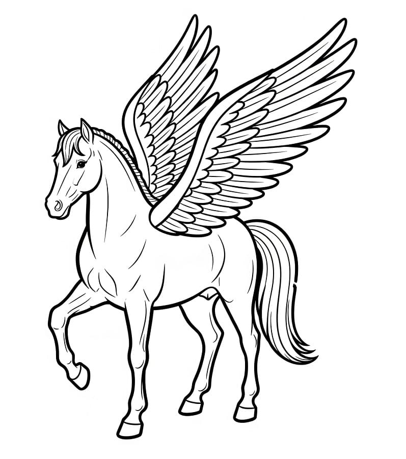 Pegaso Gratuito da colorare