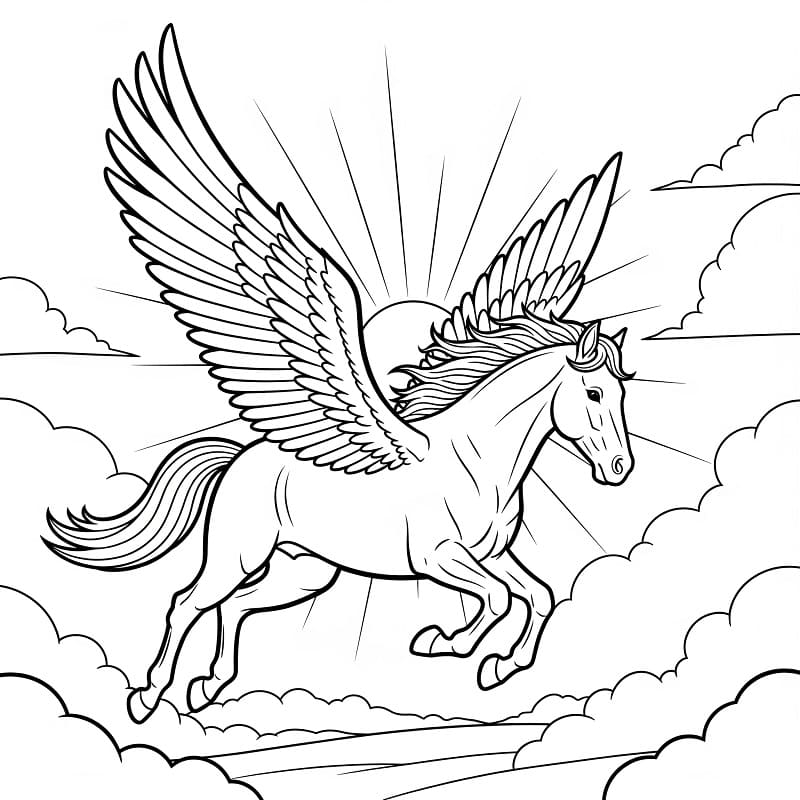 Pegaso Grazioso da colorare