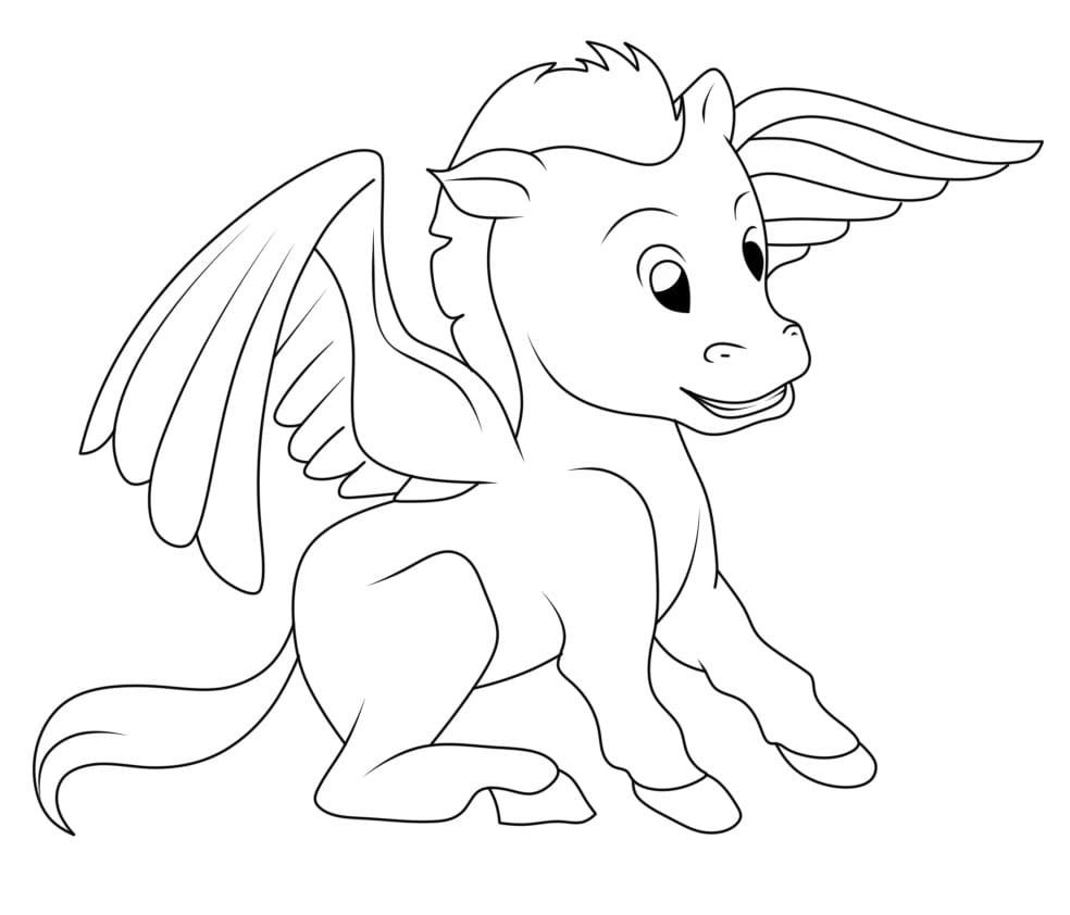 Pegaso Immagine Stampabile da colorare