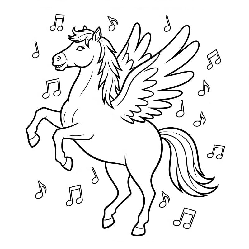 Pegaso Incantevole da colorare