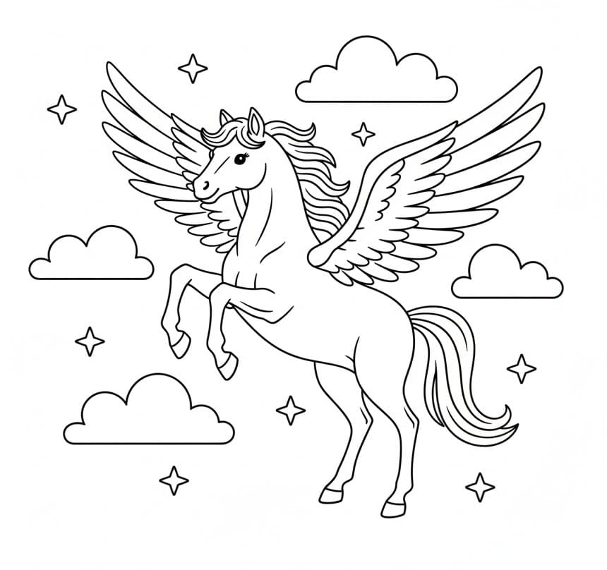 Pegaso Regalo da colorare