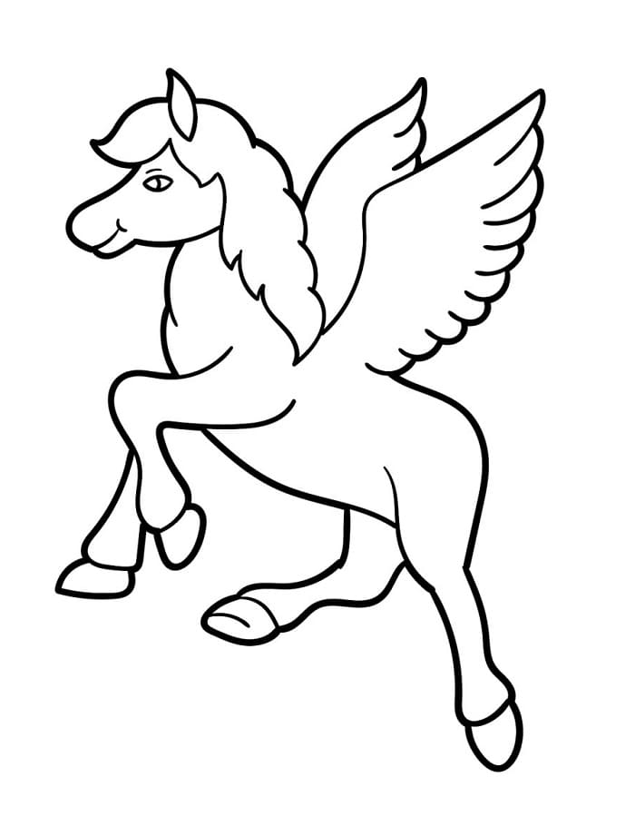 Pegaso Semplice da colorare