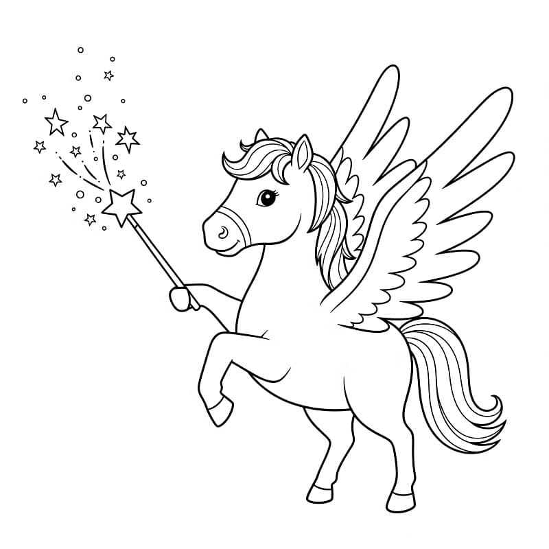 Pegaso Stampabile Gratis da colorare