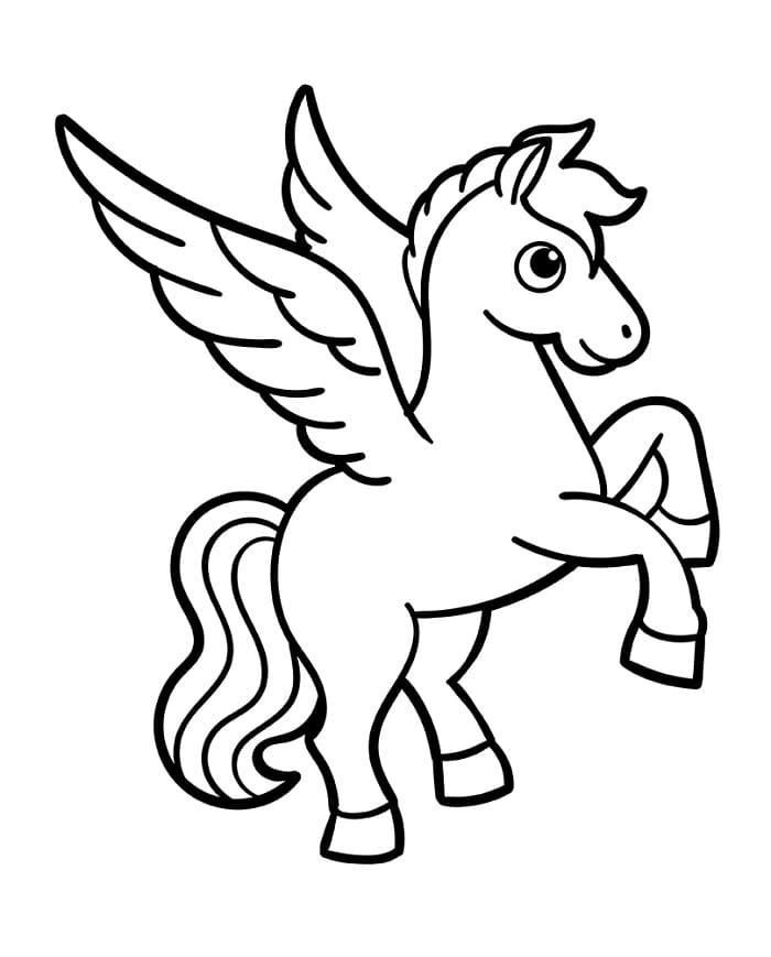 Pegaso Stampabile per Bambini da colorare
