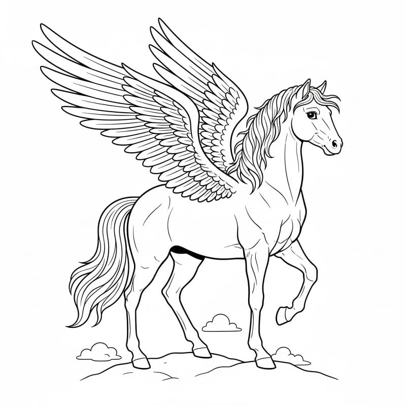Pegaso Stampabile per Piccoli da colorare