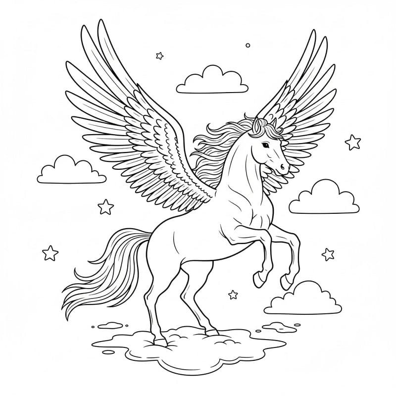 Pegaso Stampabile da colorare