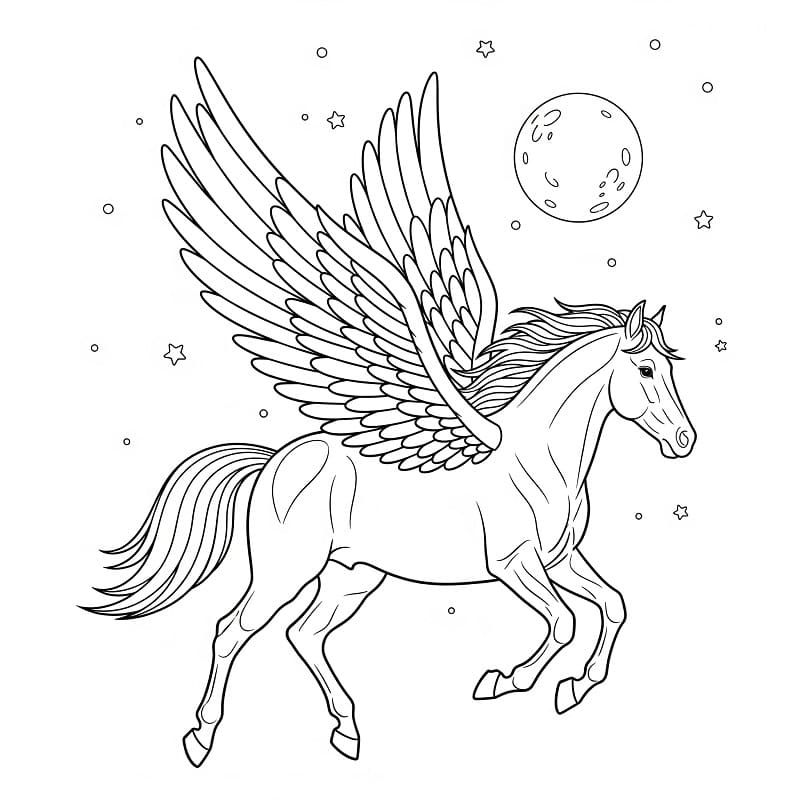 Pegaso Volante da colorare