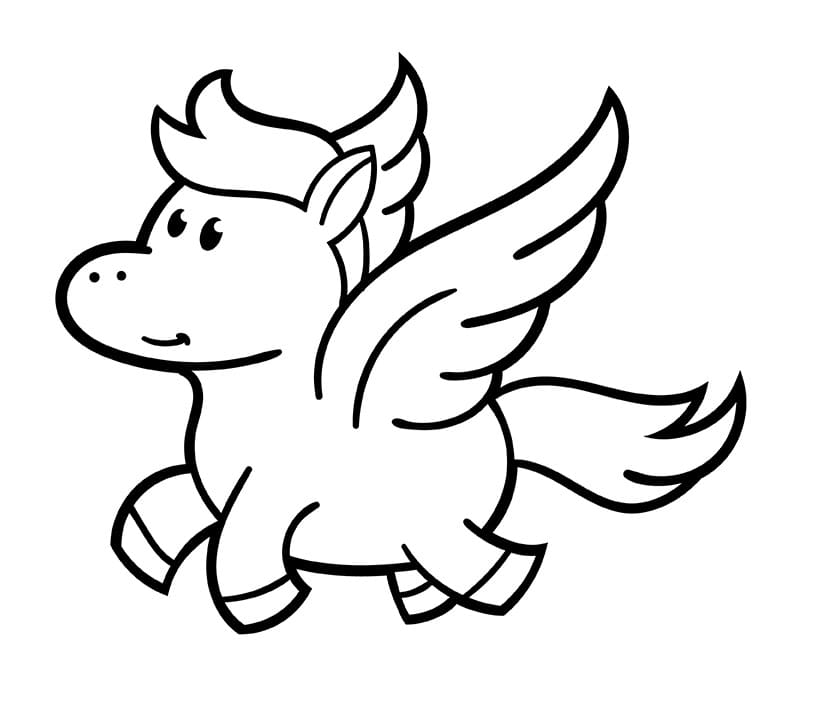 Pegaso per Bimbi di 1 Anno da colorare