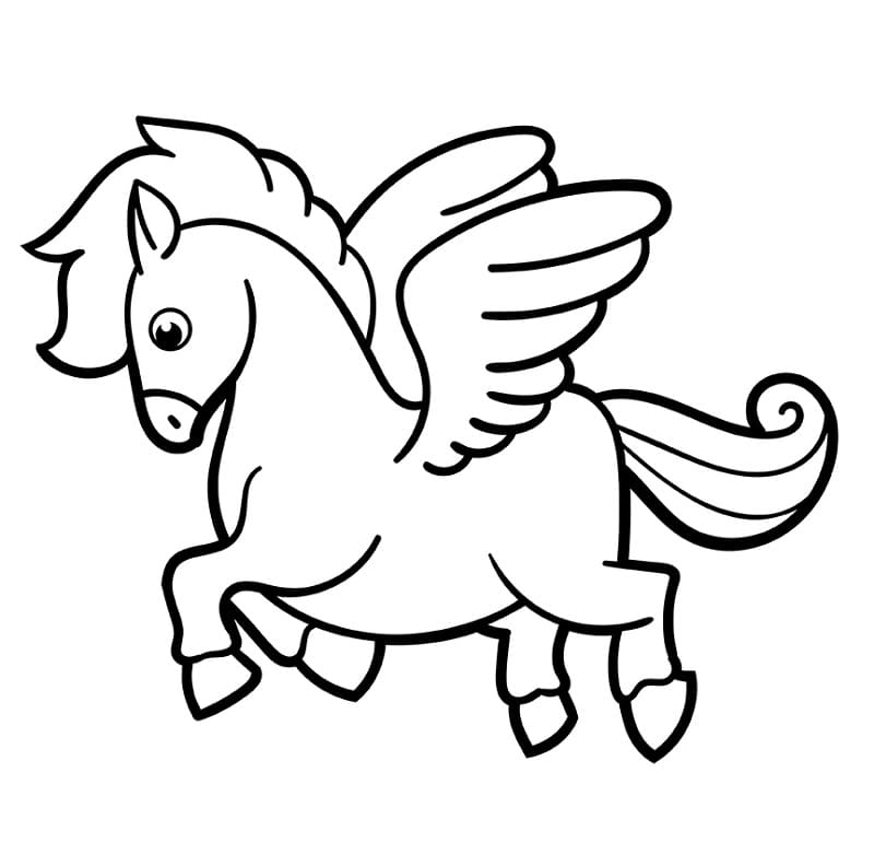 Pegaso per Bimbi di 2 Anni da colorare