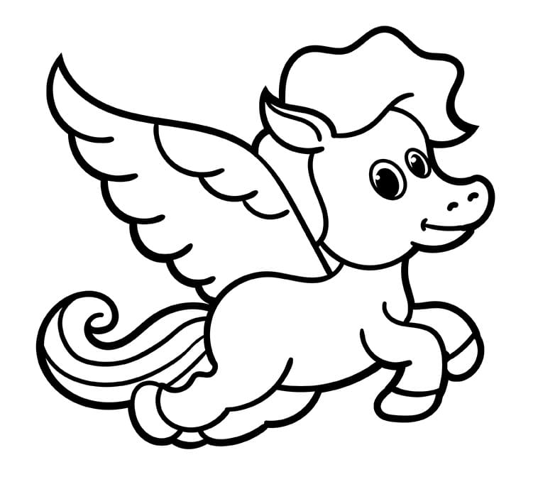 Pegaso per Bimbi di 3 Anni da colorare
