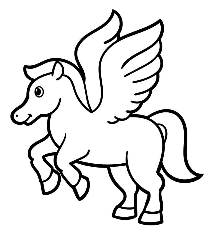 Pegaso per Bimbi di 4 Anni da colorare