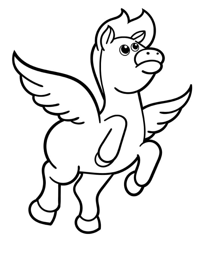 Pegaso per Bimbi di 5 Anni da colorare