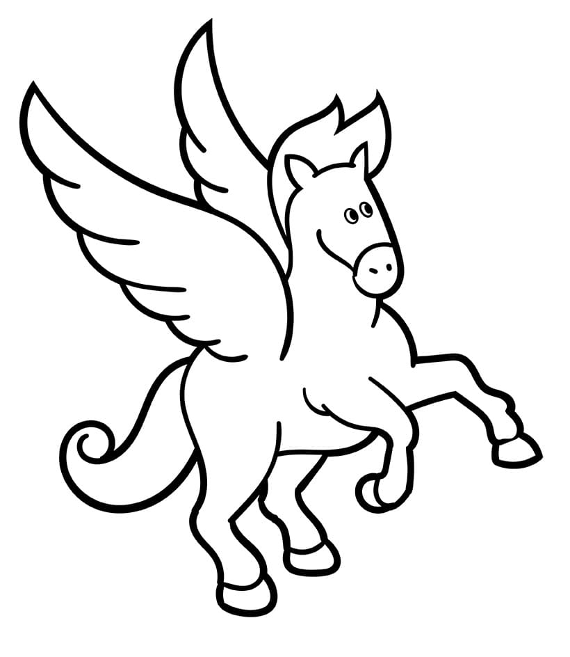 Pegaso per Bimbi di 6 Anni da colorare