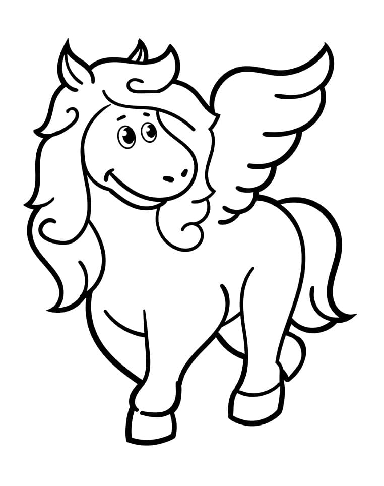 Pegaso per Bimbi da colorare