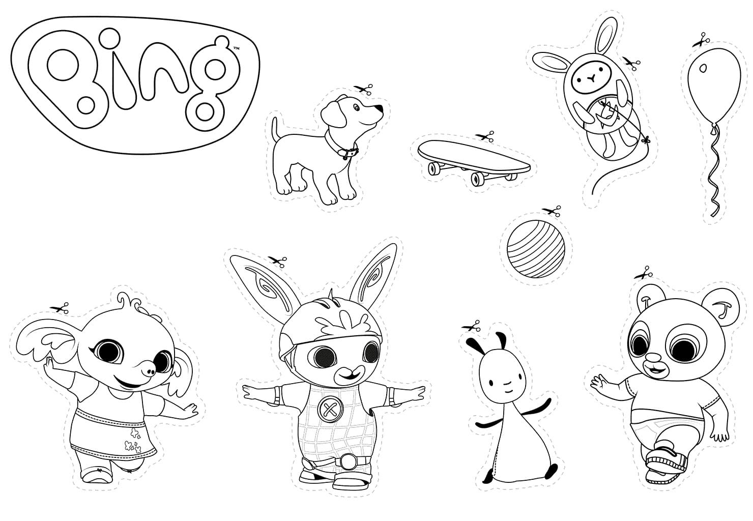 Personaggi di Bing Bunny da colorare