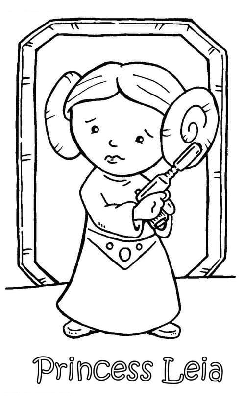 Piccola Principessa Leia da colorare