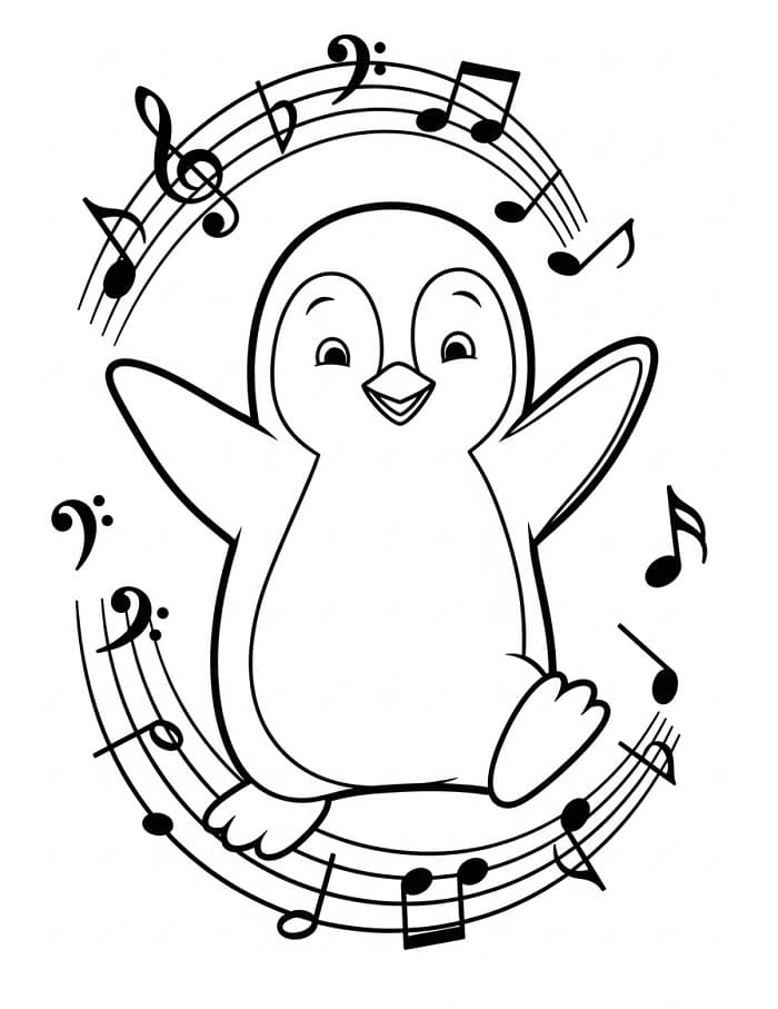 Pinguino Divertente da colorare