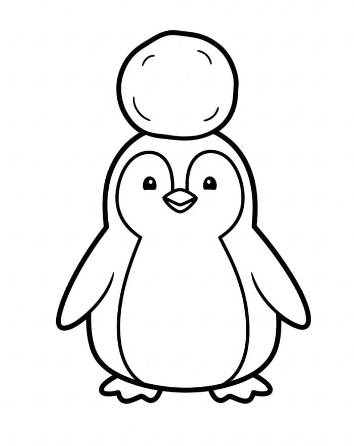 Pinguino Facile da colorare