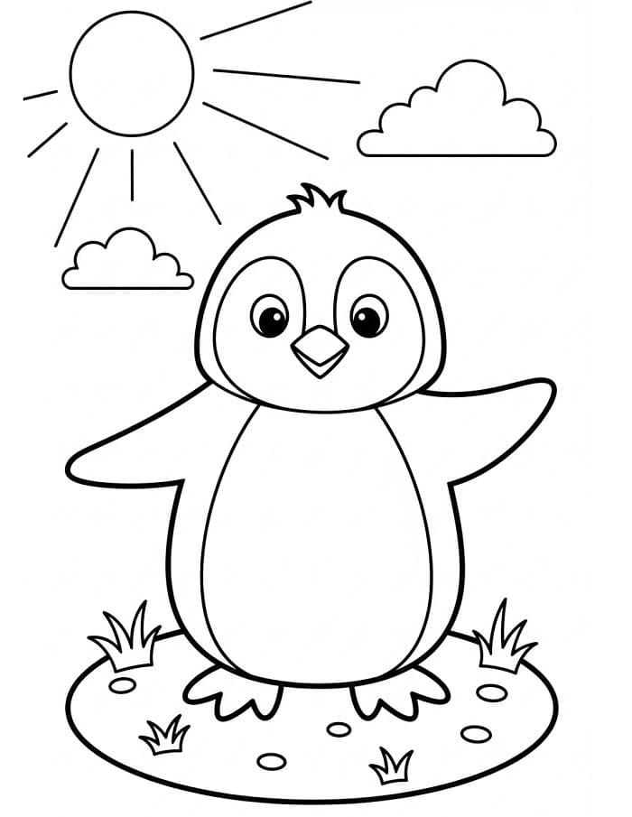 Pinguino Felice dei Cartoni da colorare