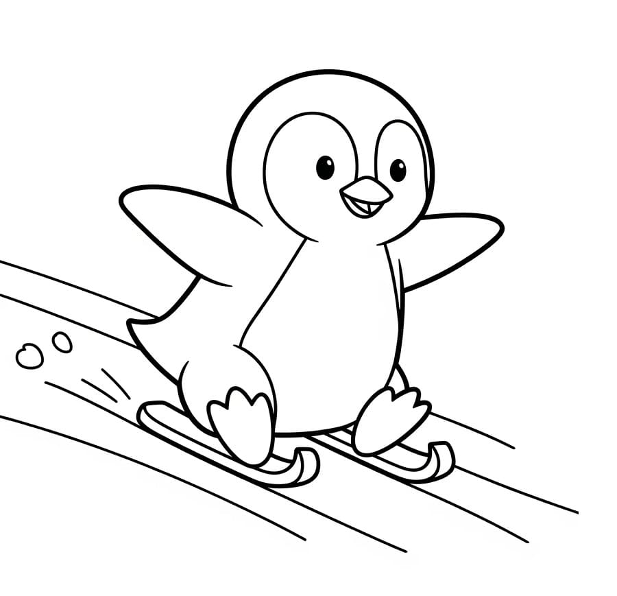 Pinguino Felice da colorare