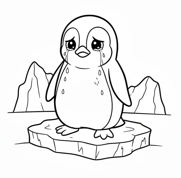 Pinguino Triste da colorare