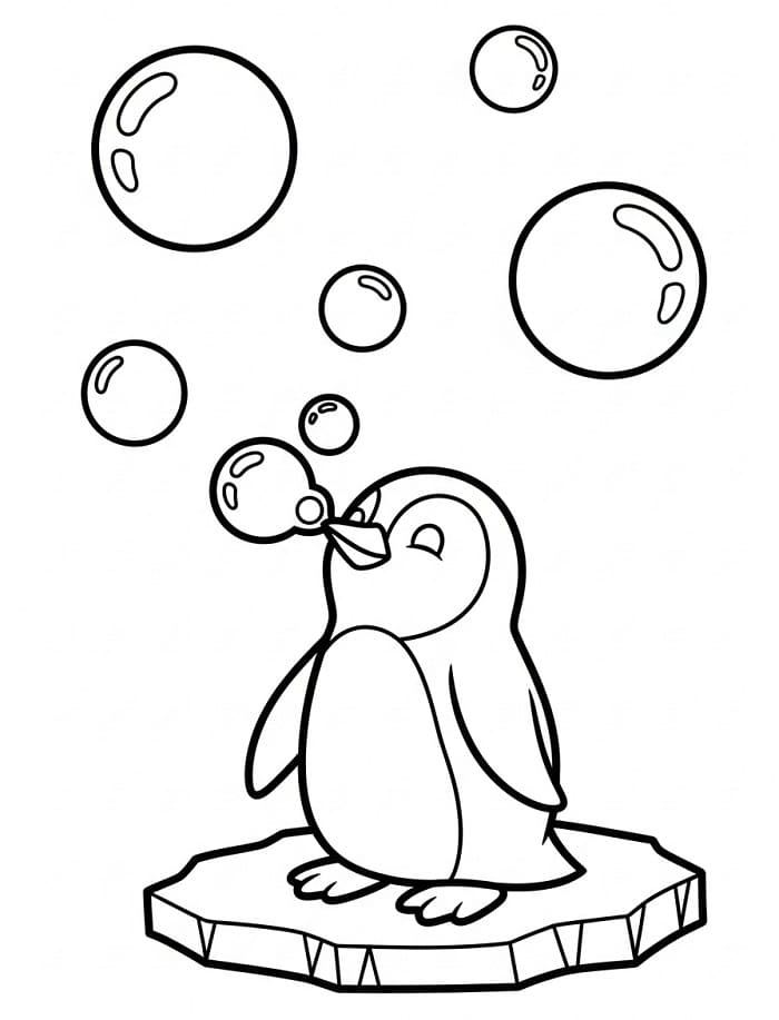 Pinguino con Bolle da colorare