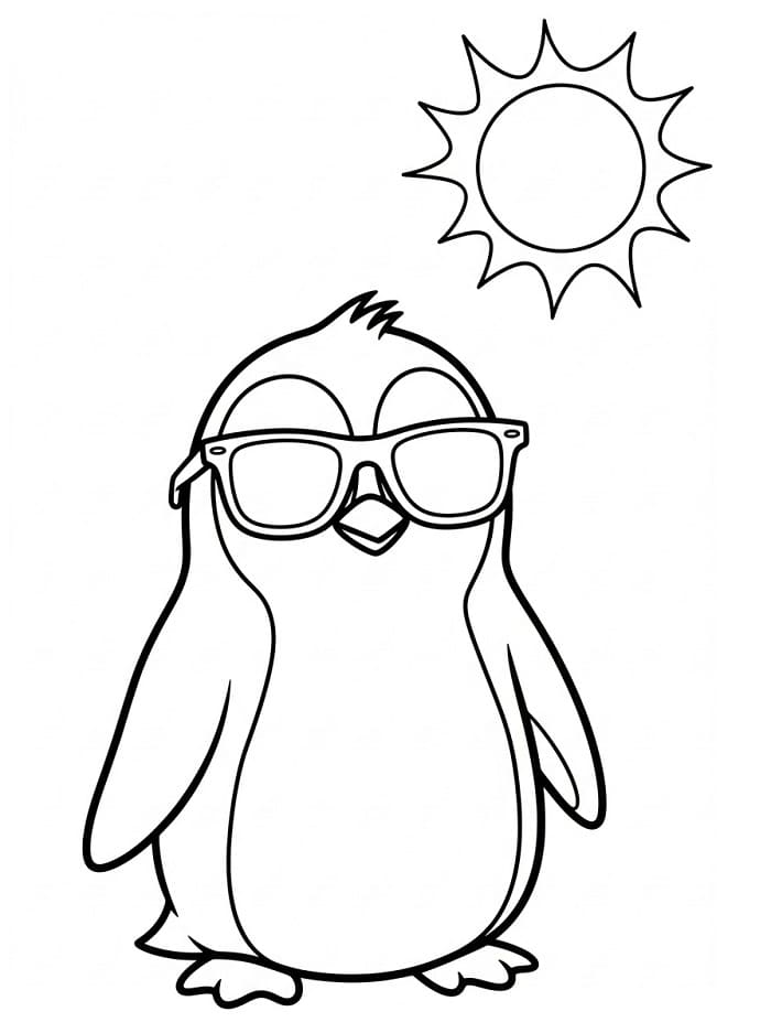 Pinguino in Estate da colorare