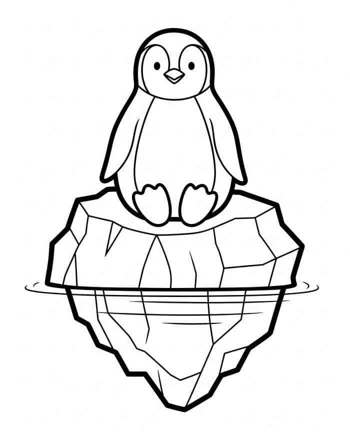 Pinguino sul Ghiaccio da colorare