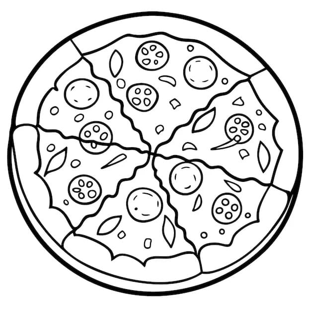 Pizza 6 da colorare