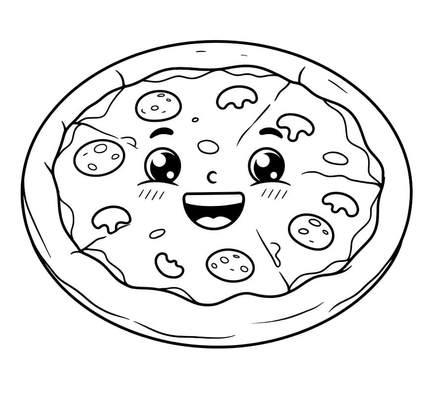 Pizza Animata da colorare