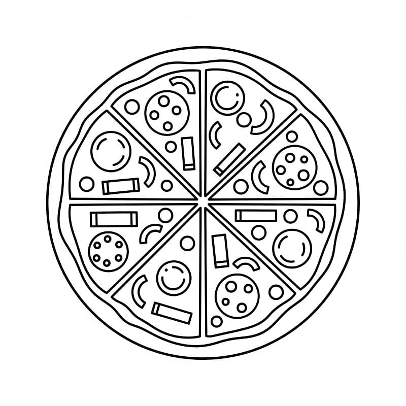 Pizza Base da colorare