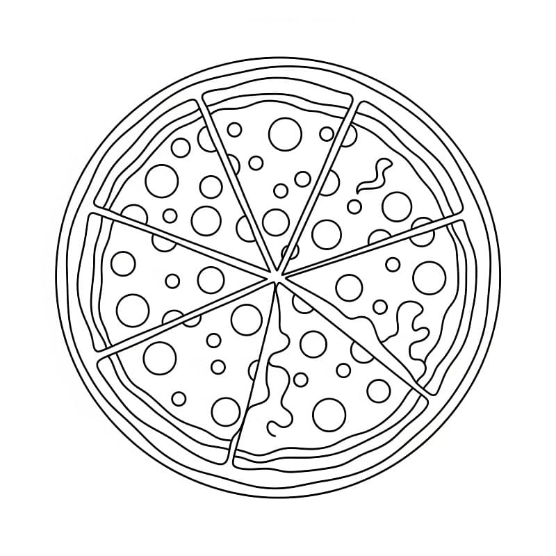 Pizza Saporita da colorare