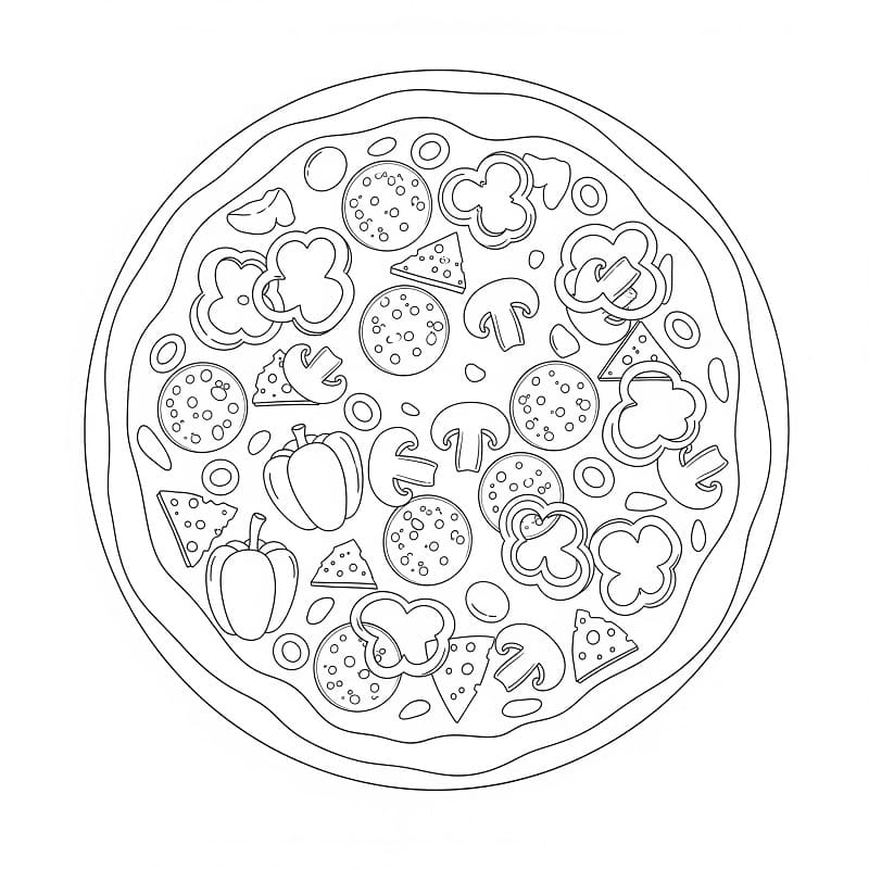 Pizza Stampabile da colorare