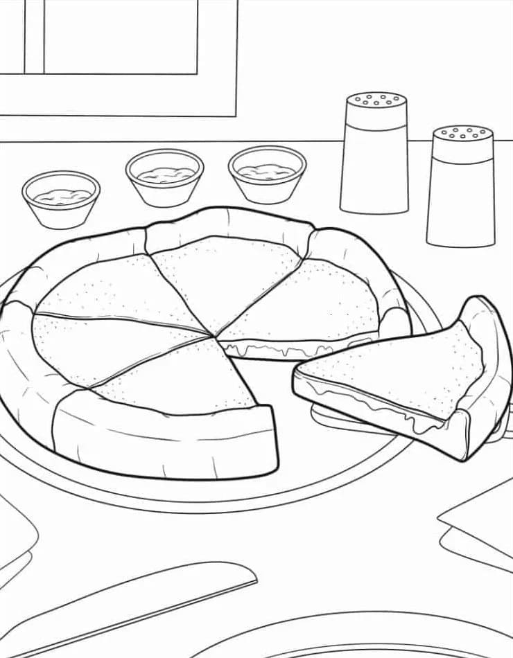 Pizza per Bimbi di 1 Anno da colorare
