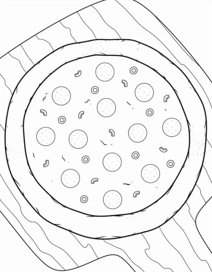 Pizza per Bimbi di 4 Anni da colorare