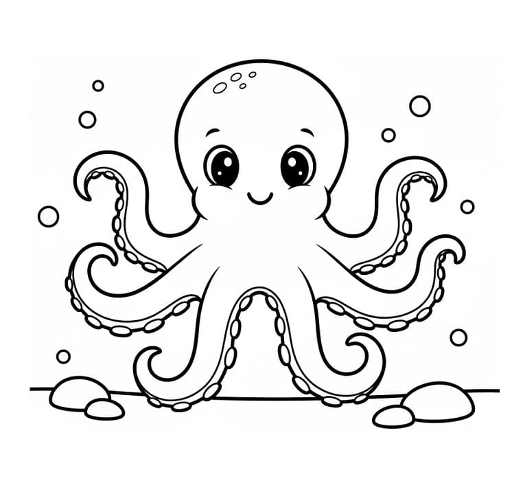 Polpo adorabile da colorare