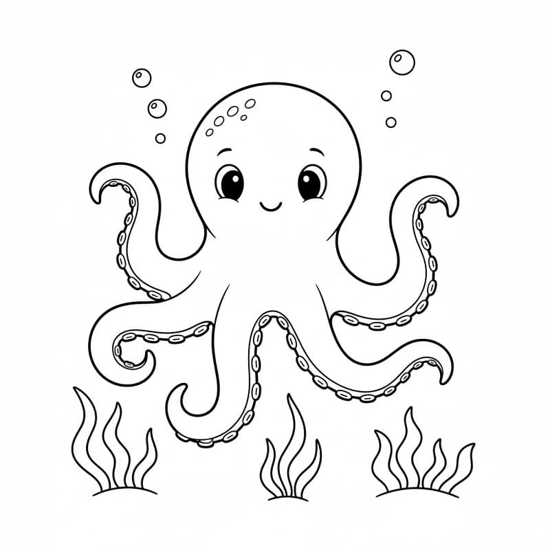 Polpo amichevole da colorare