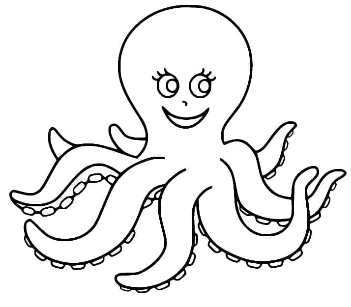 Polpo bellissimo da colorare